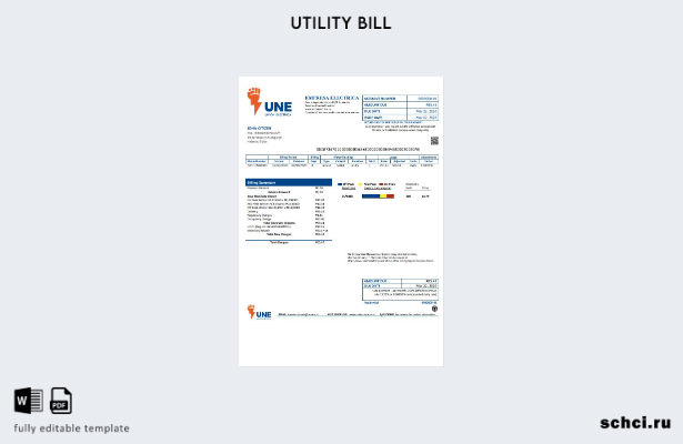 цифровая загрузка шаблона слова счета за коммунальные услуги Куба Empresa Electr